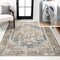 Jonathan Y Keesha Bold Distressed Medallion Low-Pile Machine-Washable Blue/Cream 3 ft. x 5 ft. Area Rug WSH316A-3 - alternate 1
