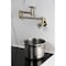 Kingston Brass Wall Mount Pot Filler Faucet with Knurled Handle, Antique Brass KS8103RKX - alternate 2