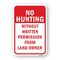 Signmission No Hunting Without Written Permission From Landown Aluminum, 18" H, A-1824-25080 A-1824-25080 - alternate 1