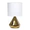 Homeroots 20" Gold Ceramic Novelty Table Lamp With White Drum Shade 643446 - alternate 3