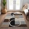 Homeroots 5' X 8' Pewter Gray And Black Geometric Washable Indoor Outdoor Area Rug 612588 - alternate 2