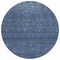 Homeroots 8' Navy Blue And Ivory Round Geometric Washable Indoor Outdoor Area Rug 605592 - alternate 3