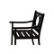 Homeroots 24" Black Steel Geo Back Outdoor Arm Chair 606527 - alternate 3