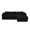 Homeroots 121" Black Corduroy Compression Foam Sofa 719553 - alternate 1