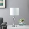 Homeroots 25" Silver Sleek Table Lamp With Off White Drum Shade 524252 - alternate 3