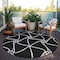 Homeroots 8' Black And Ivory Round Geometric Washable Indoor Outdoor Area Rug 612853 - alternate 5