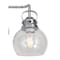 Jonathan Y Shirley 17.5" 2-Light Farmhouse Industrial Metal LED Vanity Light w/Seeded Glass Globe Shades, Chrome JYL7404A - alternate 5