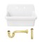 Kingston Brass 30" Ceramic Single Bowl Wall Mount Kitchen Sink with Strainer, White/Polished Brass KGPKWS3019182 - alternate 1