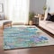 Homeroots 3' X 5' Teal Blue Ivory And Gold Abstract Washable Indoor Outdoor Area Rug 643559 - alternate 3