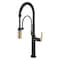 Brizo Litze SmartTouch Semi-Professional Kitchen Faucet, Industrial Handle Matte Black/Luxe Gold 64344LF-BLGL - alternate 2