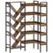 Homeroots 69" Brown And Black Wood And Metal Ten Tier Corner Bookcase 717461 - alternate 1