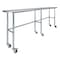 Amgood 18in D x 96in L Stainless Steel Open Base Table, 3in Casters AMG WT-1896-RCB-WHEELS-Z - alternate 1