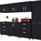Homeroots 28" Black Wall mounted Accent Cabinet With Twelve Shelves And Six Drawers 546376 - alternate 3