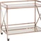 Homeroots Gold Metal And Glass Rolling Bar Cart 402585 - alternate 2