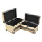 Homeroots Set of Two Brown And Black Solid Wood Box With Lid, 2PK 489348 - alternate 3