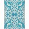 Homeroots 9' X 12' Turquoise And Ivory Damask Washable Indoor Outdoor Area Rug 614471 - alternate 2