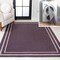 Jonathan Y Sloane Classic 2-Stripe Border Non-Slip Machine-Washable Dark Purple/Light Purple 4ft x 6ft Area Rug WSH125C-4 - alternate 1