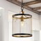 Jonathan Y Elena 10" Lantern Metal LED Pendant, Black/Brass Gold JYL9530A - alternate 4