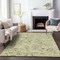 Homeroots 9' X 12' Artichoke Green Gray And Brown Floral Washable Indoor Outdoor Area Rug 597792 - alternate 5