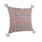 Homeroots 20" Red Blue And Natural Geometric Polyester Blend Throw Pillow Cover with Tassels 714214 - alternate 1