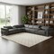 Homeroots Gray Italian Leather Modular L Shaped Eight Piece Corner Sectional With Console 534869 - alternate 5