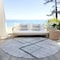 Homeroots 8' Gray Charcoal And Blue Round Geometric Washable Indoor Outdoor Area Rug 588340 - alternate 3