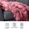 Lavish Home Oversized Ruched Faux Fur Blanket Plush Polyester Faux Fur Queen-Size Throw for Sofas & Beds HT-THROW1-PNK - alternate 3