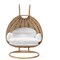 Leisuremod Mendoza Light Brown Wicker Hanging 2 person Egg Swing Chair with White Cushions MSCLBR-53W - alternate 5