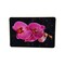 Homeroots 24" Pink Black And Gold Solid Wood and Acrylic Silent Orchids Floral Wall Clock 626572 - alternate 2