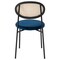 Leisuremod Euston Wicker Dining Chair with Velvet Round Seat, Navy Blue EC17NBU - alternate 4