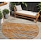 Homeroots 8' Terra Cotta Beige And Ivory Round Striped Washable Indoor Outdoor Area Rug 599384 - alternate 1