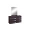 Homeroots Four Piece Wood Brown Solid Wood Bedroom Set With Mirror 343926 - alternate 4