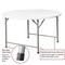 Regency Trestle 6 ft Round Folding Table and 6 Chairs Set, Blow Mold Plastic, Steel Frame, White TBM72RNDWH42WH - alternate 3