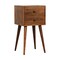 Homeroots 22" Chestnut Solid Wood Two Drawer Nightstand 722547 - alternate 1