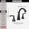 Delta Sandover Matte Black 2-Handle Widespread Bathroom Faucet 35748LF-BL - alternate 2