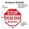 Signmission Stop Dead End No Outlet, 18 Inch X 18 Inch, Vinyl Decal OC-D-18-82 - alternate 2