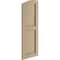 Ekena Millwork Knotty Pine 2 Equal Flat Panel w/Elliptical Top Faux Wood Shutters, 15W x 80H 75 Low Side, PR SHUFPL15X80KPPR - alternate 4