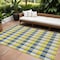 Homeroots 10' X 14' Yellow Blue And Beige Plaid Washable Indoor Outdoor Area Rug 601451 - alternate 1