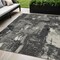 Homeroots 5' X 8' Black Gray And Ivory Abstract Washable Indoor Outdoor Area Rug 596843 - alternate 1