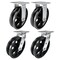 Hyw Products Heavy Duty Caster Set 8in V-Groove Wheels, 2 Rigid & 2 Swivel, 4PK 40-80R-A1-VG-2,40-80S-A1-VG-2 - alternate 1