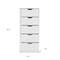 Homeroots 18" White Five Drawer Standard Chest 544039 - alternate 4