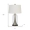 Homeroots 29" Clear Metal Table Lamp With White Empire Shade 524714 - alternate 3