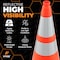 Xpose Safety Traffic Safety Cone, 28 in, PVC, Dual 6 in & 4 in Reflective Collar, DOT Approved, Orange OTC28-64-1-X - alternate 2