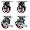 Service Caster 4 Inch Polyurethane Caster Set with Roller Bearings 2 Brake 2 Rigid SCC SCC-30CS420-PPUR-TLB-2-R420-2 - alternate 1
