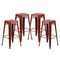 Flash Furniture 4 "H Backless Distressed Red Metal Barstool, PK4 4-ET-BT3503-30-RD-GG - alternate 4