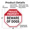 Signmission Private Property Beware of Dogs, 6 Inch X 6 Inch, Plastic Sign OC-P-6-138 - alternate 4