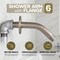 Supplygiant Shower Arm, Flange 6 in Stainless Steel Wall Mounted Shower Head Arm, Brushed Nickel Plated Finish 74-TB8G-O - alternate 3