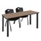 Regency Kee Training Table W/ 2 M Stack Chairs, 72 in W, 24 in L, Noble Oak MT7224NOBPBK47BK - alternate 1