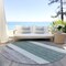 Homeroots 8' Teal Blue Off White And Gray Round Abstract Washable Indoor Outdoor Area Rug 615298 - alternate 2