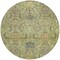 Homeroots 8' Artichoke Green Gray And Tan Round Damask Washable Indoor Outdoor Area Rug 603301 - alternate 2